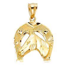 Load image into Gallery viewer, 14K Yellow Gold 25mm Lucky Horsehoe Pendant