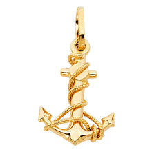 Load image into Gallery viewer, 14K Yellow Gold 14mm Anchor Pendant