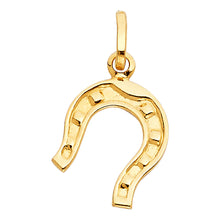 Load image into Gallery viewer, 14K Yellow Gold 15mm Lucky Horsehoe Pendant