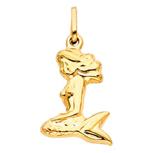 Load image into Gallery viewer, 14K Yellow Gold 14mm Mermaid Pendant