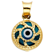 Load image into Gallery viewer, 14K Yellow Gold 9mm Evil Eye Pendant