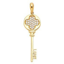 Load image into Gallery viewer, 14K Yellow Gold 11mm Love Key Pendant