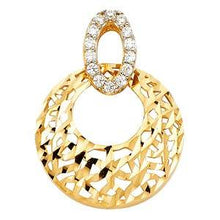 Load image into Gallery viewer, 14K Yellow Gold 16mm CZ Pendant