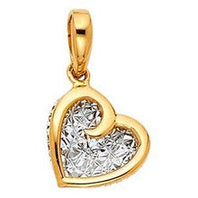 Load image into Gallery viewer, 14k Two Tone Gold 9mm Heart Assorted Pendant