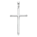 14K White Gold 25mm Classic Cross Religious Pendant