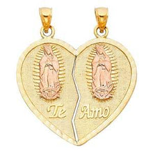 Load image into Gallery viewer, 14k Two Tone Gold 26mm Teamo Heart 2 Piece Assorted Pendant