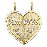 14k Yellow Gold 26mm Teamo Heart 2 Piece Assorted Pendant