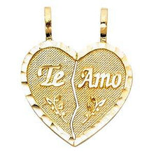 Load image into Gallery viewer, 14k Yellow Gold 18mm Teamo Heart 2 Piece Assorted Pendant