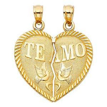 Load image into Gallery viewer, 14k Yellow Gold 23mm Teamo Heart 2 Piece Assorted Pendant