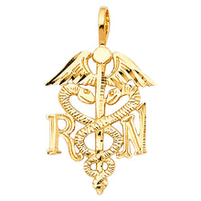 Load image into Gallery viewer, 14K Yellow Gold 13mm Symbol of Medical SERVICE Pendant