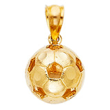 14K Yellow Gold 9mm Soccer Ball Pendant