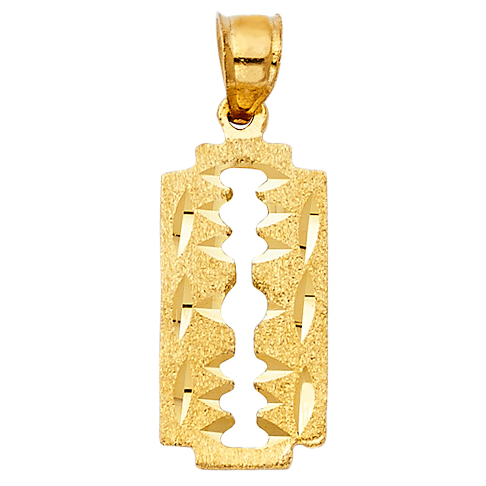 14K Yellow Gold 10mm Keyhole Pendant