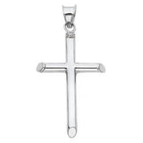 14K White Gold 20mm Classic Cross Religious Pendant