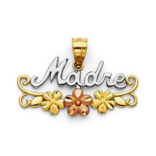 Load image into Gallery viewer, 14k Tri Color 33mm Madre With FLowers Pendant