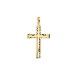 14K Yellow Gold 12mm Cross Pendant