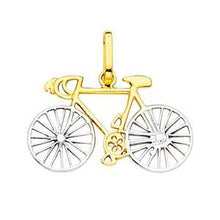 Load image into Gallery viewer, 14K Two Tone 24mm Bicycle Pendant