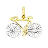 14K Two Tone 24mm Bicycle Pendant