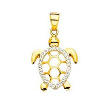 Load image into Gallery viewer, 14K Two Tone 14mm Turtle Pendant