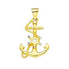 Load image into Gallery viewer, 14K Yellow Gold 14mm Anchor Pendant
