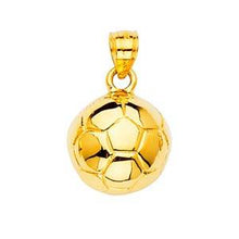 Load image into Gallery viewer, 14K Yellow Gold 14mm Soccer Ball Pendant