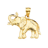 14K Yellow Gold 22mm Elephant Pendant