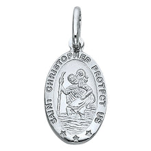 Load image into Gallery viewer, 14K White Gold 13mm St. Christopher Religious Pendant