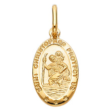 Load image into Gallery viewer, 14K Yellow Gold 13mm St. Christopher Religious Pendant