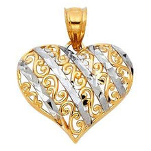 Load image into Gallery viewer, 14k Two Tone Gold 20mm Heart Assorted Pendant