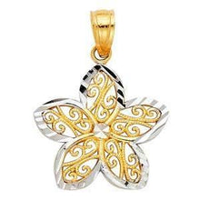 Load image into Gallery viewer, 14K Gold Two Tone 14mm Flower Pendant - silverdepot