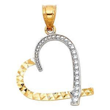 Load image into Gallery viewer, 14k Two Tone Gold 20mm Heart Assorted Pendant