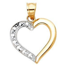 Load image into Gallery viewer, 14k Two Tone Gold 20mm Heart Assorted Pendant