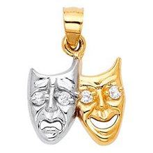 Load image into Gallery viewer, 14k Two Tone Gold 15mm Two Face Assorted Pendant