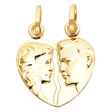 Load image into Gallery viewer, 14K Yellow Gold 20mm Broken Heart Pendant