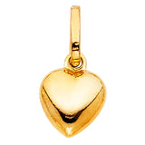 14K Yellow Gold 10mm Heart Pendant