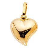 14K Yellow Gold 13mm Heart Pendant