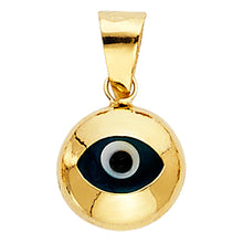 Load image into Gallery viewer, 14K Yellow Gold 10mm Evil Eye Pendant
