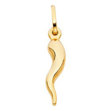 Load image into Gallery viewer, 14K Yellow Gold 8mm Cornicello Italian Horn Pendant