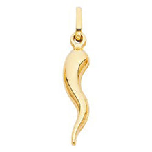 Load image into Gallery viewer, 14K Yellow Gold 8mm Cornicello Italian Horn Pendant