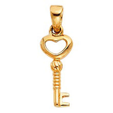 Load image into Gallery viewer, 14K Yellow Gold 5mm Key to My Heart Pendant