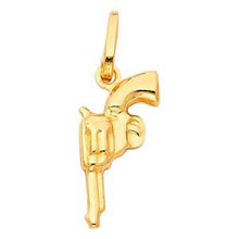 Load image into Gallery viewer, 14K Yellow Gold 15mm Revolver Hand Gun Pendant