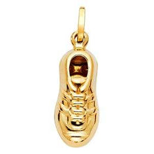 Load image into Gallery viewer, 14K Yellow Gold 10mm Soccer Shoes Enamel Pendant