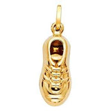 14K Yellow Gold 10mm Soccer Shoes Enamel Pendant