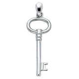 14K White Gold 10mm Key To My Heart Pendant
