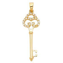Load image into Gallery viewer, 14K Yellow Gold 12mm Heart Design Key Pendant