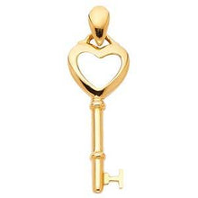 Load image into Gallery viewer, 14K Yellow Gold 10mm Key To My Heart Pendant