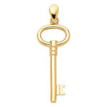 Load image into Gallery viewer, 14K Yellow Gold 10mm Key to My Heart Pendant