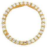 14K Yellow Gold 18mm Journey Circle of Life CZ Pendant