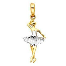 Load image into Gallery viewer, 14K Gold Two Tone 10mm Dancing Ballerina  Pendant - silverdepot