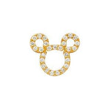 14K Yellow Gold 12mm CZ Crarm Pendant