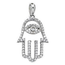 Load image into Gallery viewer, 14K White Gold 13mm Evil Eye CZ Pendant